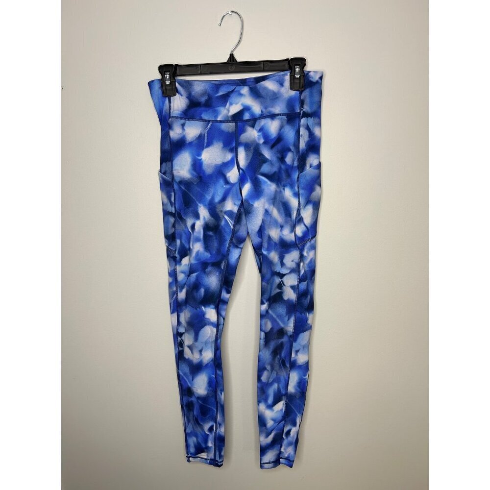 Lululemon size 8 Wunder Under Hi Rise full-on Luxtreme Blossom/wht/navy leggings